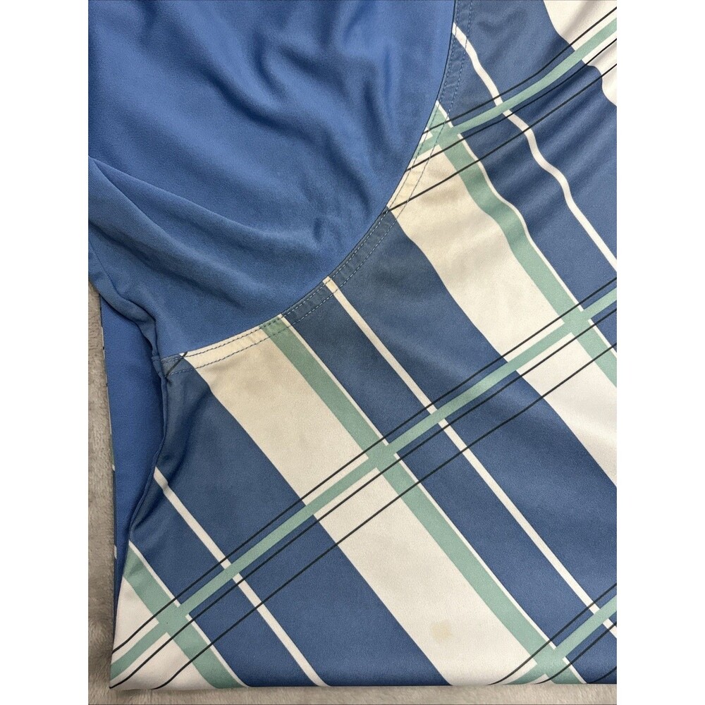 George Falls Creek Polo Shirt Men’s Lot 3XL Geometric Stripes Plaid Blue Golf - Picture 10 of 11